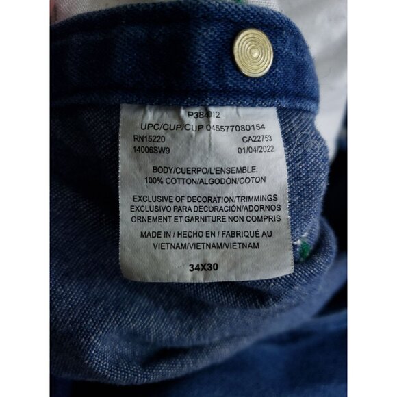 Liberty Mens Denim Bib Overalls 34x30 Cotton Medium Wash - Picture 7 of 9